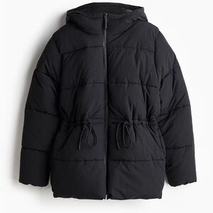 H&M Black Hooded Puffer Jacket